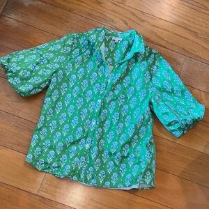 PATTY KIM Green Floral Blouse